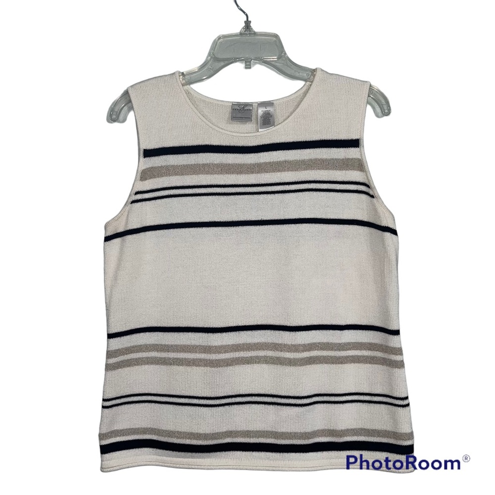 Emma James Women’s size Large sleeveless striped sweater top